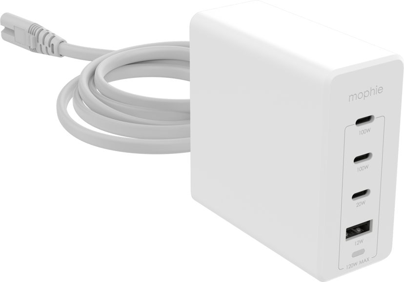 Mophie Wall Adapter USB-C PD HUB 120W GaN Valkoinen