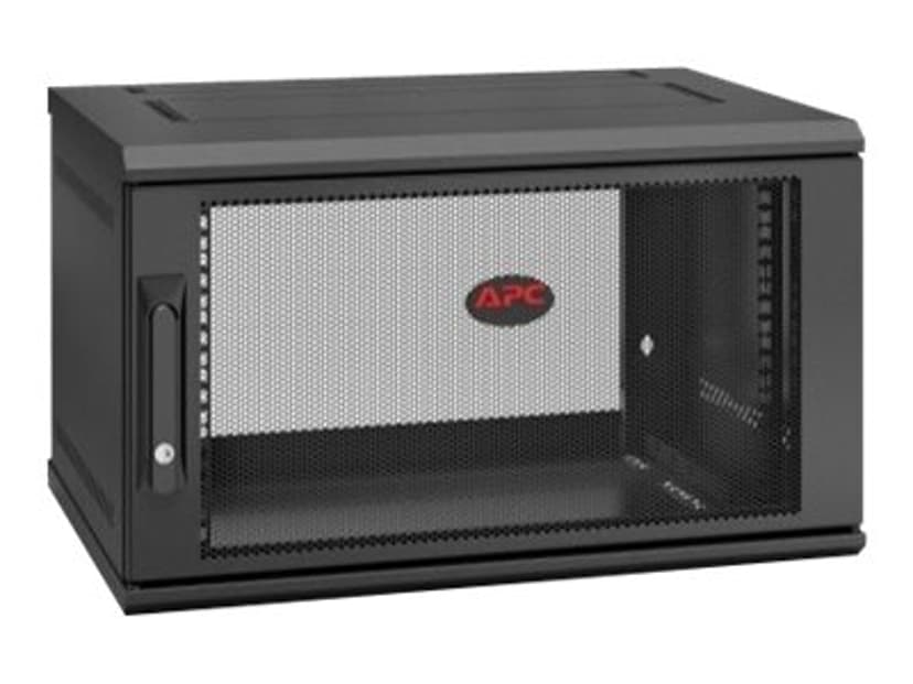 APC APC NetShelter WX 6U Single Hinged Wall-mount Enclosure 400mm Deep Seinään asennettava laitekehikko Musta