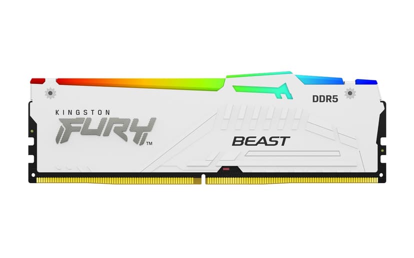 Kingston Fury Beast 64Gb 2Kit Ddr5 6000 Cl36 RGB Expo White 64GB 6000MHz CL36 DDR5 SDRAM DIMM 288 nastaa