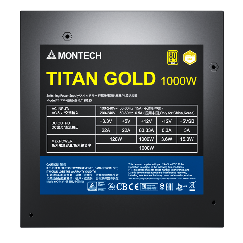 Montech Montech Titan 1000W 80+ Gold Modular Psu 1000W 80 PLUS Gold