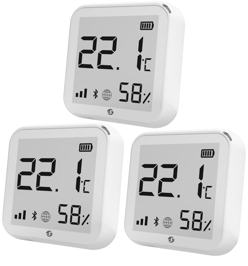 Shelly H&T white, temperature-/humidity sensor, 3-pack
