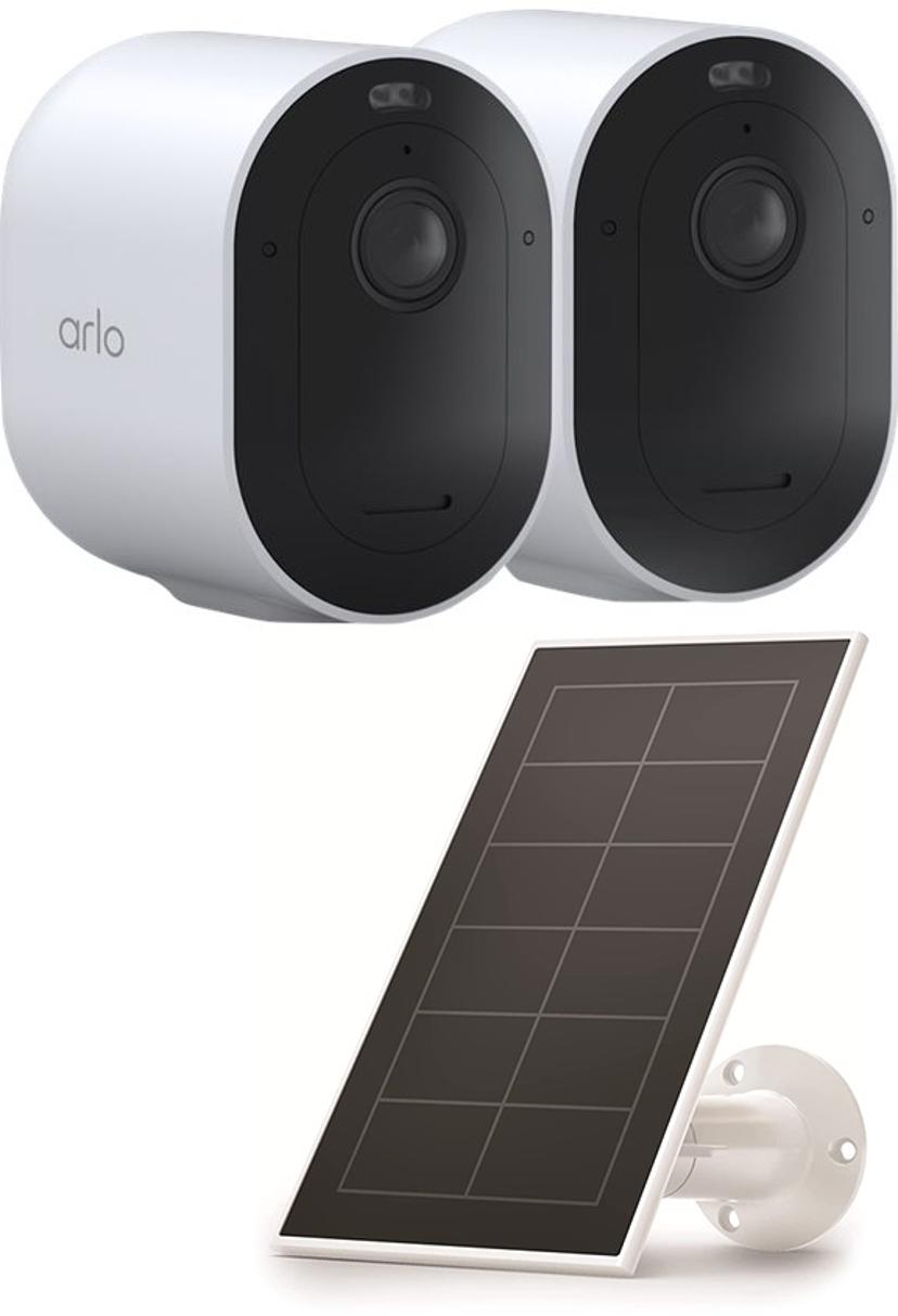 Arlo Pro 5 Wire-Free Spotlight Camera White 2-Pack + Solar Panel Charge
