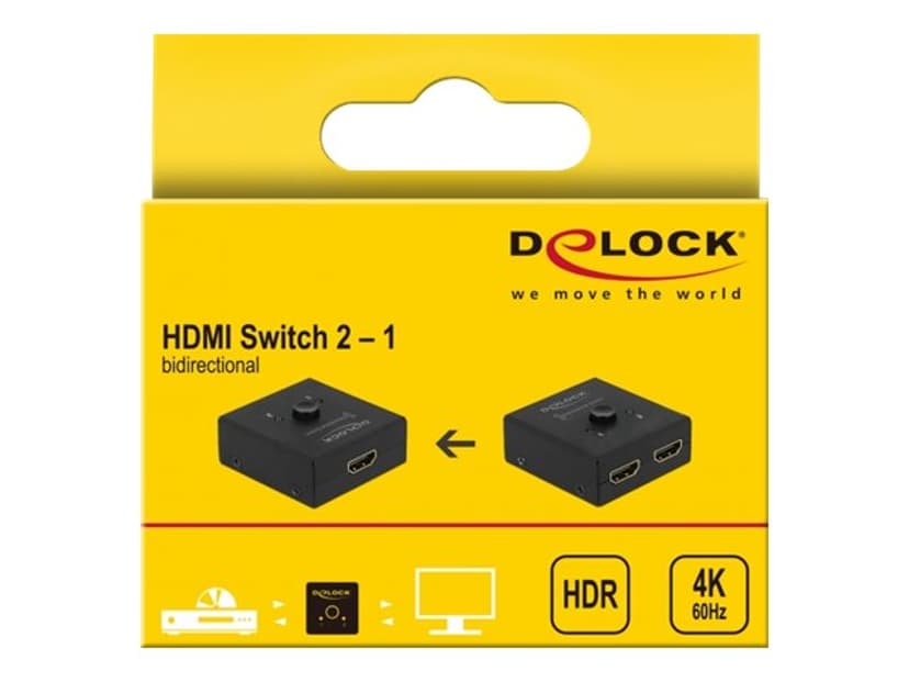 Delock HDMI Switch 2-1 Bidirectional 4K 60Hz Compact