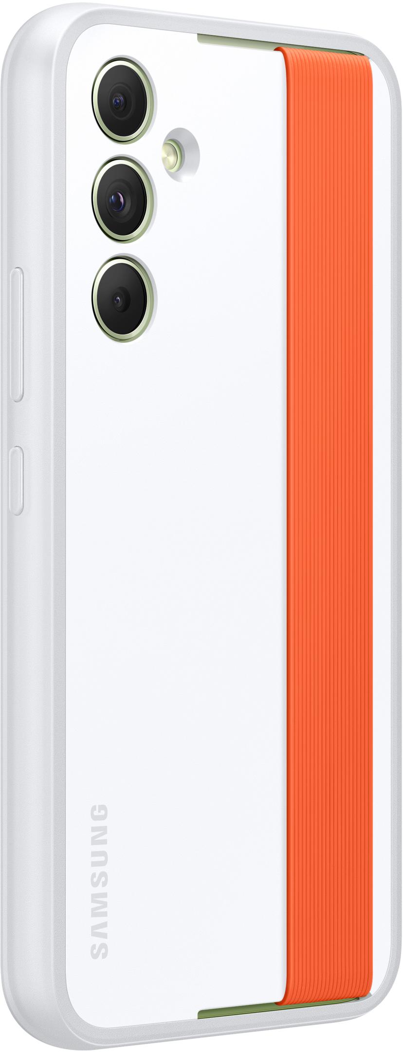 Samsung Haze Grip Case Galaxy A54 Oranssi, Valkoinen