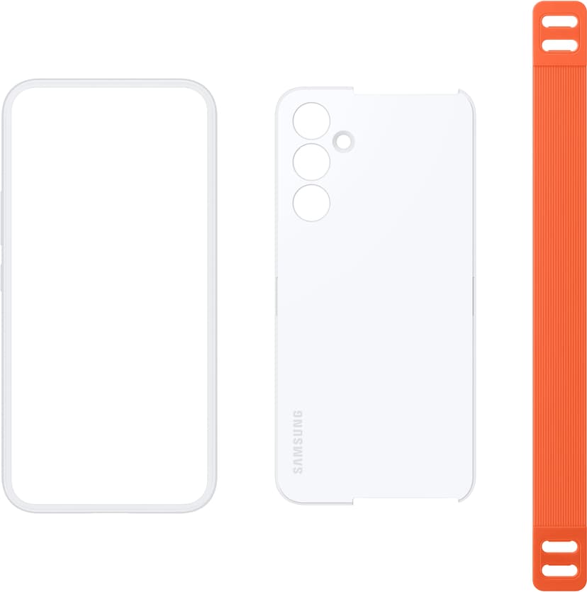 Samsung Haze Grip Case Galaxy A54 Oranssi, Valkoinen