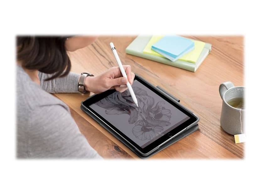Logitech Slim Folio til iPad 7/8 & 9:e Gen Trådløs Pan Nordic Grå Tastatur og folioveske