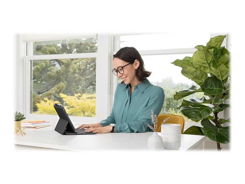 Logitech Slim Folio till iPad 7/8 & 9:e Gen Trådlös Hela norden Grå Tangentbord och foliefodral