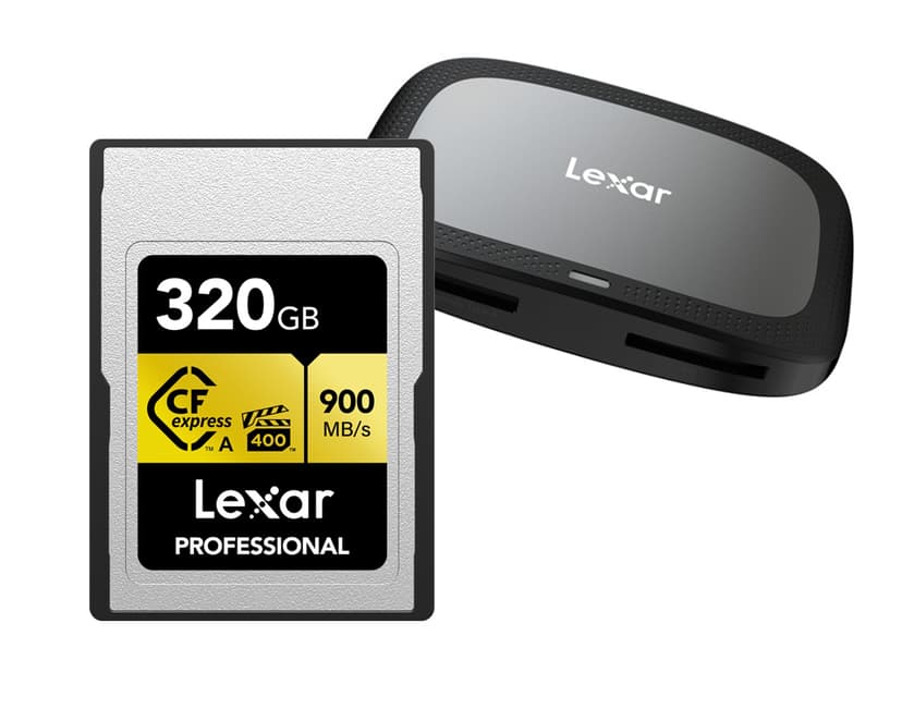 Lexar CFexpress Pro Gold + LRW530U Kortläsare 320GB CFexpress-kort typ A PCI Express