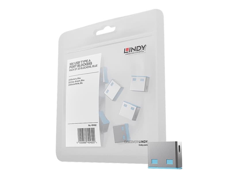 Lindy USB Port Blocker Blå 10-pack utan nyckel