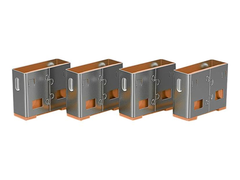 Lindy USB Port Blocker Orange 10-pack without key