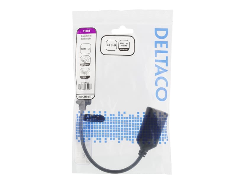 Deltaco DP-HDMI32 0.1m HDMI-tyyppi A (vakio) USB A-tyyppi Musta