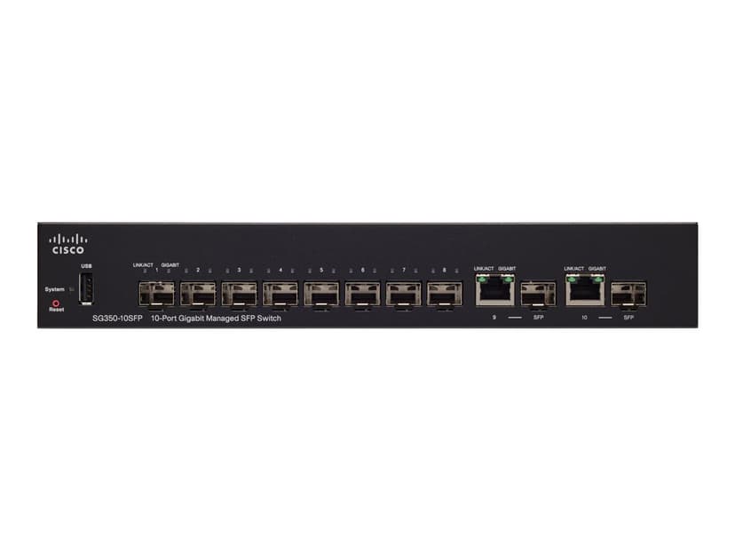 Cisco Sg350-10Sfp 8Xsfp 2Xge Desktop - (Outlet-vare klasse 2)