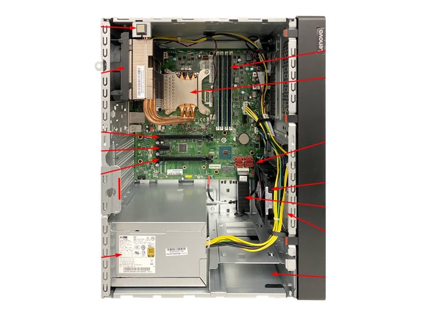 Lenovo ThinkSystem ST50 V2 + 2x 2TB HDD + extra RAM Xeon E-2324G Firerkjerne