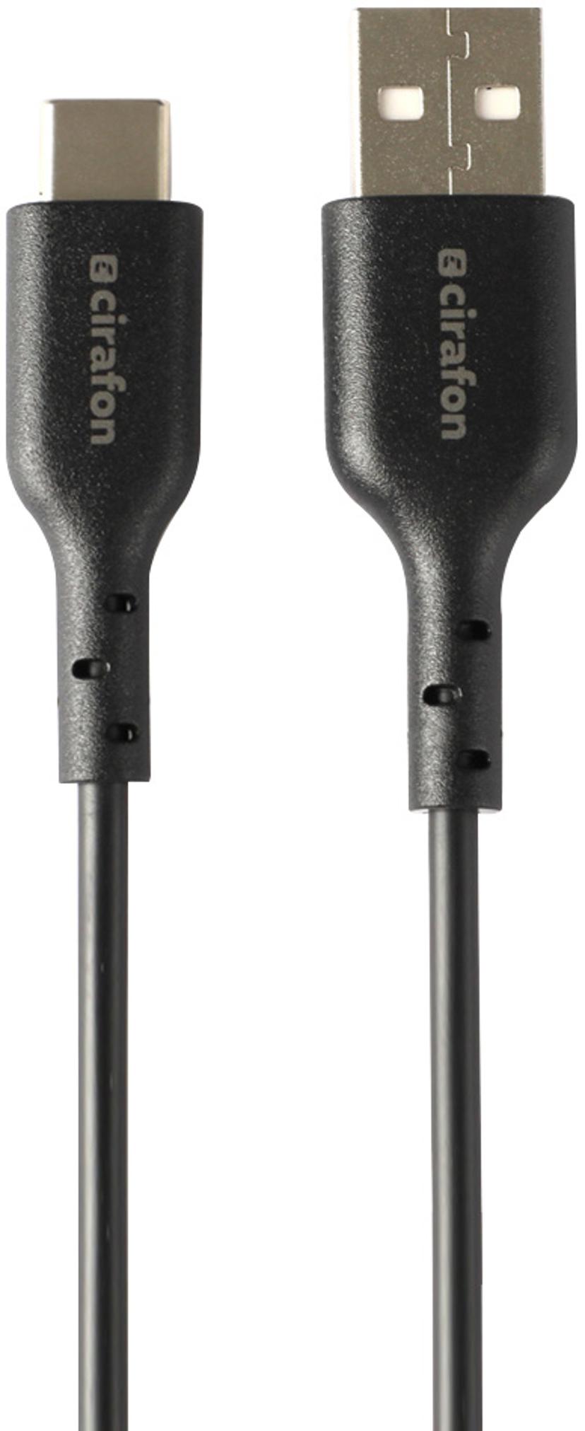 Cirafon Sync/charge Cable AM To Cm  0.15M - Black 0.15m 4 nastan USB- A Uros 24 pin USB-C Uros