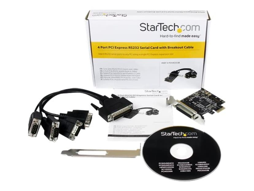 Startech 4 Port RS232 Serial With Breakout Cable PCI-E - (Kuppvare klasse 2)