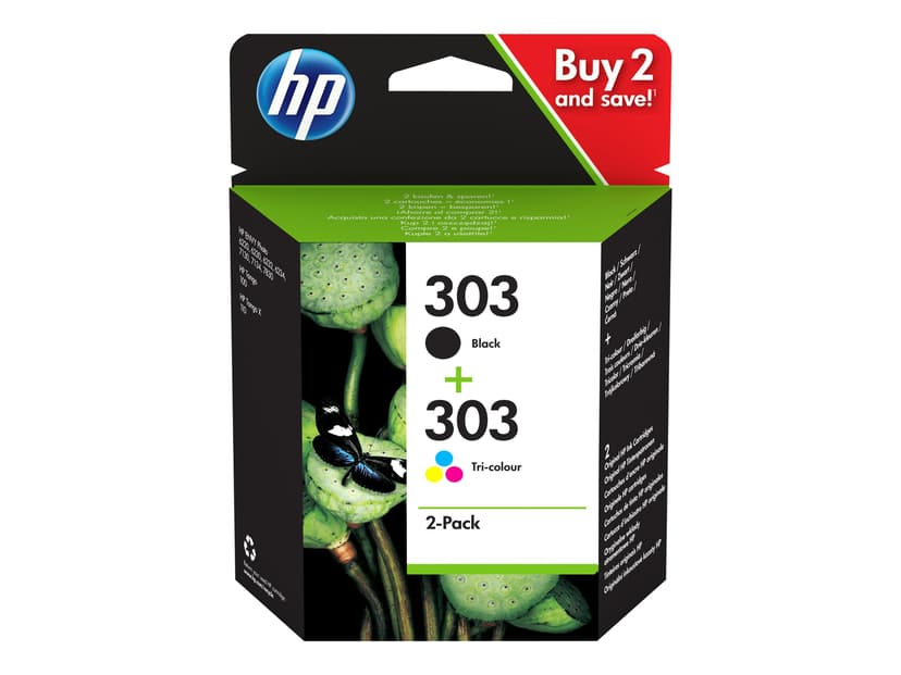 HP Muste Combo Pack (Black/Color) 303 - Envy Kuva 62XX/71XX
