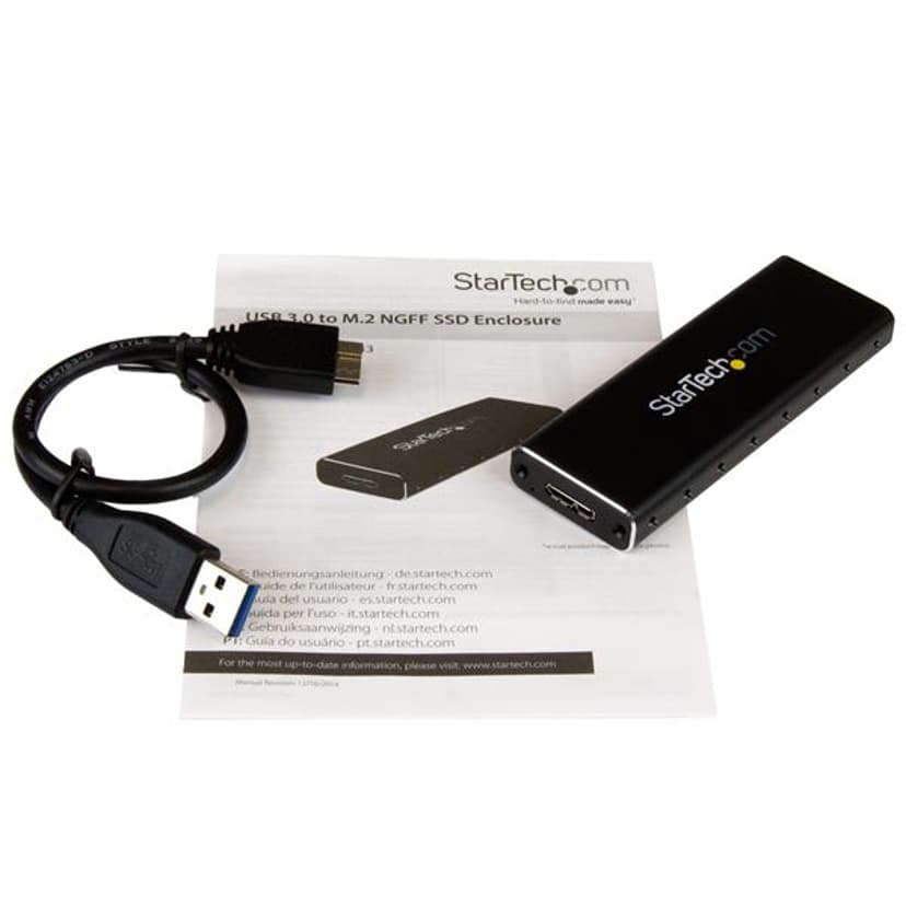 Startech M.2 SATA-kabinett til ekstern SSD – USB 3.0 med UASP M.2 USB 3.0 Svart