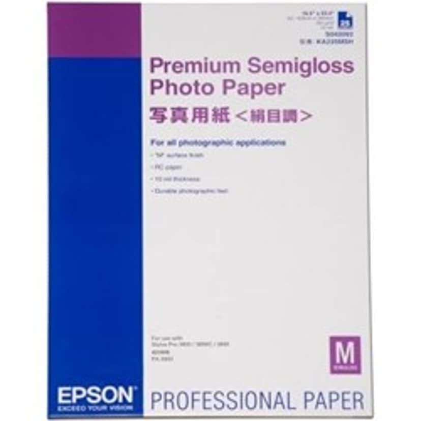 Epson Papper Photo Premium Semi Glossy A2 25-Ark 250g