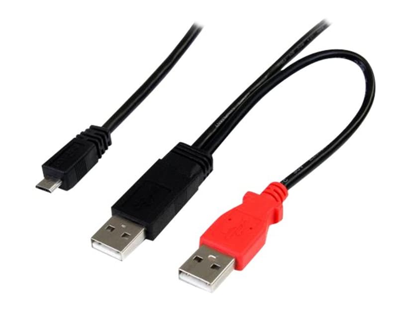 Startech 3 ft USB Y Cable for External Hard Drive USB A to Micro B 0.91m 4 nastan USB- A Uros 5 pin Micro-USB Type B Uros