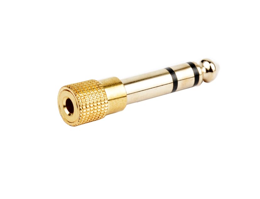 Prokord Audioadapter 6,3 mm-stereojakk Hann Mini-phone stereo 3.5 mm Hunn Gull, Svart