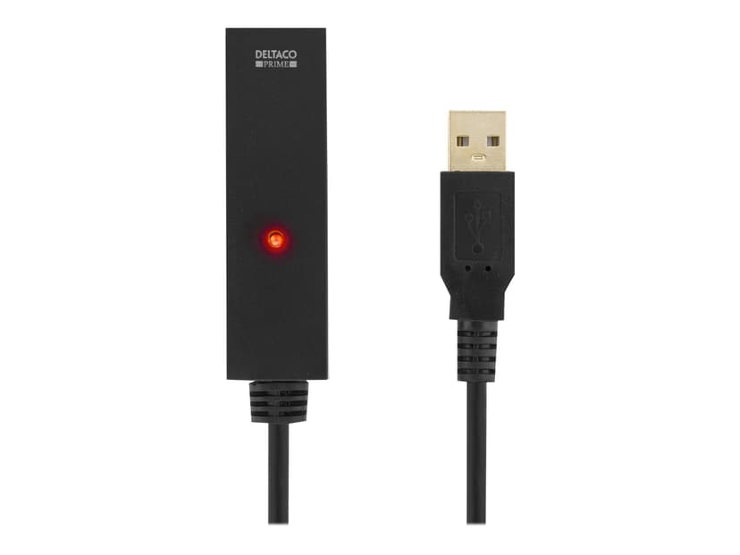 Deltaco USB2-EX7M 7m USB A USB A Musta