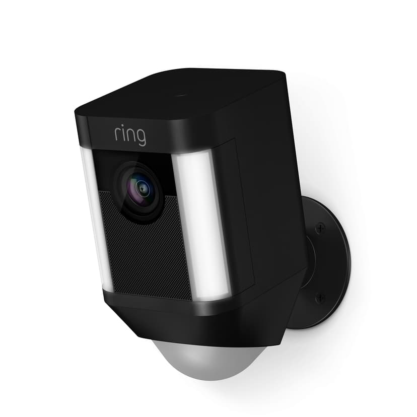 Ring Spotlight Kamera, jossa on akku, Musta