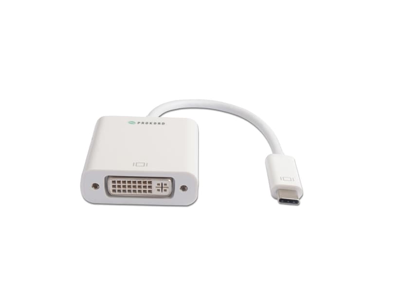 Prokord USB-C - DVI-D Singel Link 1080P@60Hz USB-C Uros DVI-D Naaras Valkoinen
