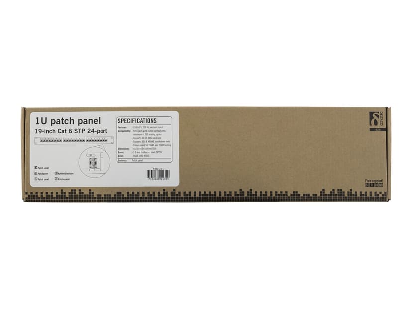 Deltaco Patchpanel 24 porter Skjermet tvunnet parkabel (STP) CAT 6