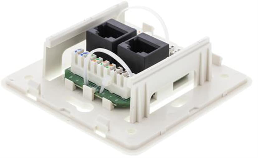 Deltaco Wall Outlet 2-port CAT 6
