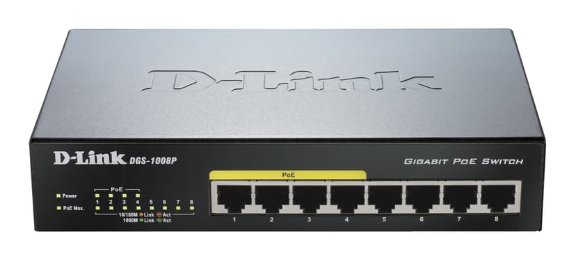 D-Link DGS-1008P 8-Port PoE 52W Switch
