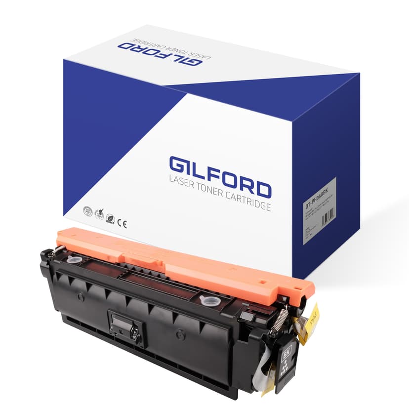 Gilford Värikasetti Musta 508A 6K - Clj Ent M552/M553 Alternativ till: Cf360A