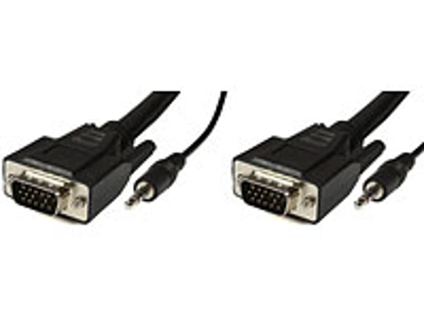 Microconnect VGA- / Audiokaapeli 3m 15 pin HD D-Sub (HD-15), Mini-phone 3.5 mm Uros 15 pin HD D-Sub (HD-15), Mini-phone 3.5 mm Uros