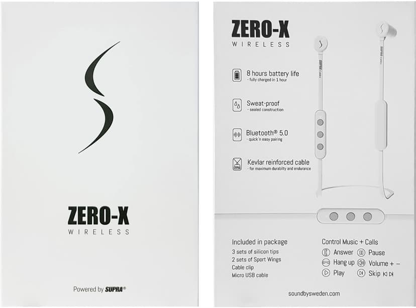 Sound By Sweden Supra Zero-X Wireless In-Ear kuulokkeet Kuulokkeet Stereo