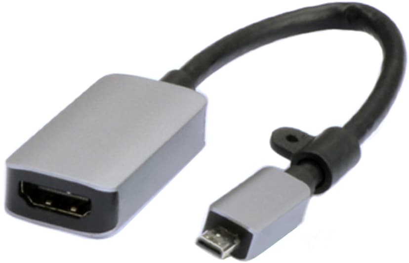 Prokord Video Adapter Premium Microhdmi-HDMI HDMI-tyyppi D (mikro) Harmaa, Musta
