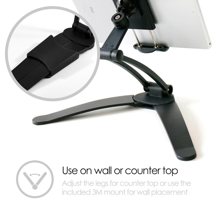 Desire2 Tablet/Mobileställ Lång Arm Bord/Vägghållare 2in1 Svart