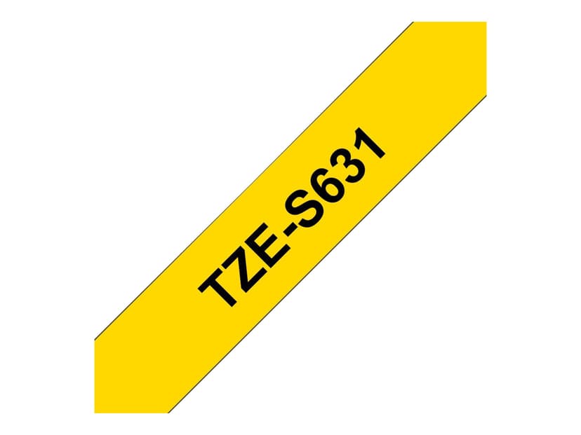 Brother Tape 12mm TZe-S631 Svart/Gul Ekstra Sterk