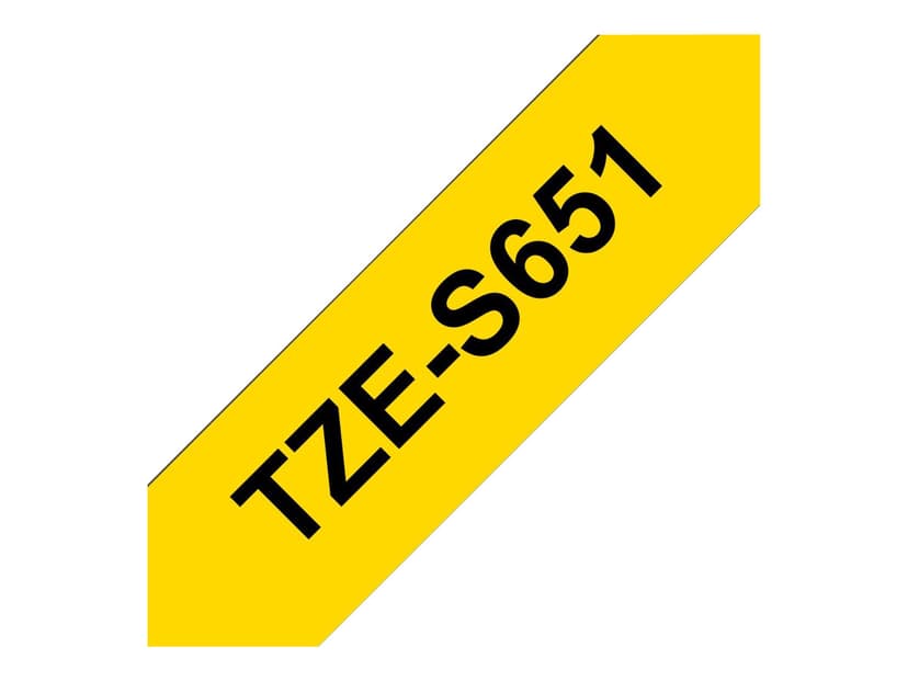 Brother Tape TZe-S651 24mm Svart/Gul Extra Stark