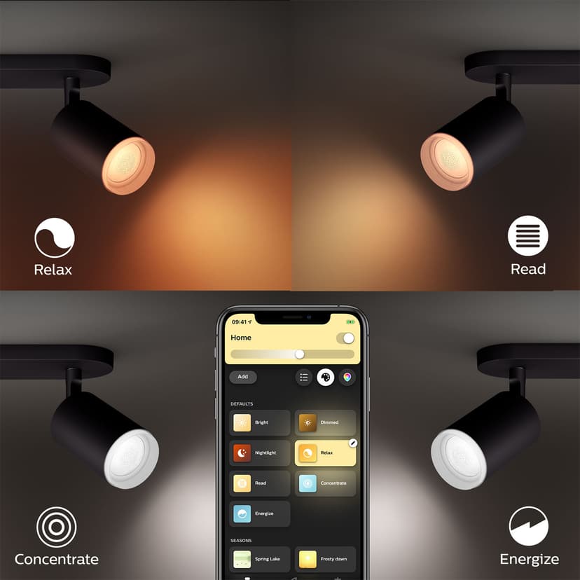 Philips Hue Fugato White/Color 2x5,7W Black