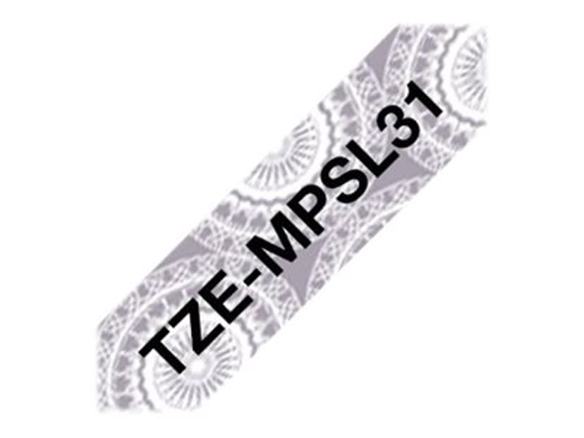 Brother Tape 12mm TZe-MPSL31 Musta/Hopea Spritz