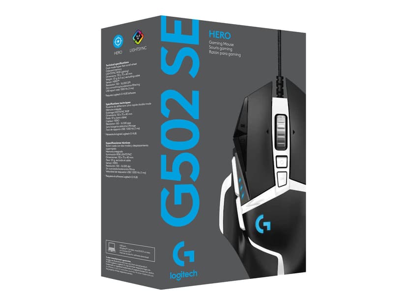 Logitech Gaming Mouse G502 Hero Met bekabeling 16000dpi Muis Wit