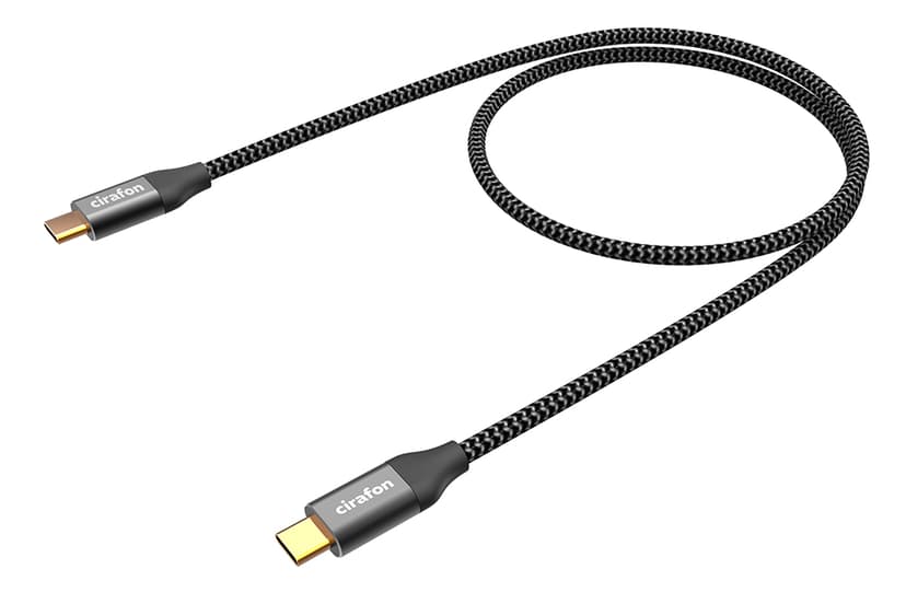 Cirafon USB 3.1 Type C-C Male-Male 1.2m Black (60W) 1.2m USB C USB C Musta