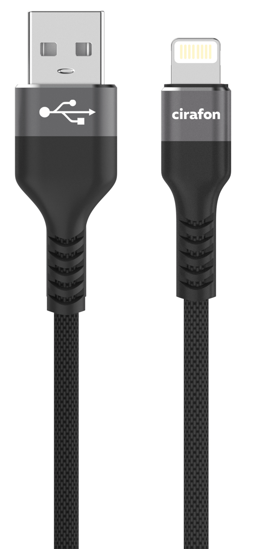 Cirafon Cirafon AM To Lightning Cable 0.5m - Black - New Mfi 0.5m Musta, Harmaa