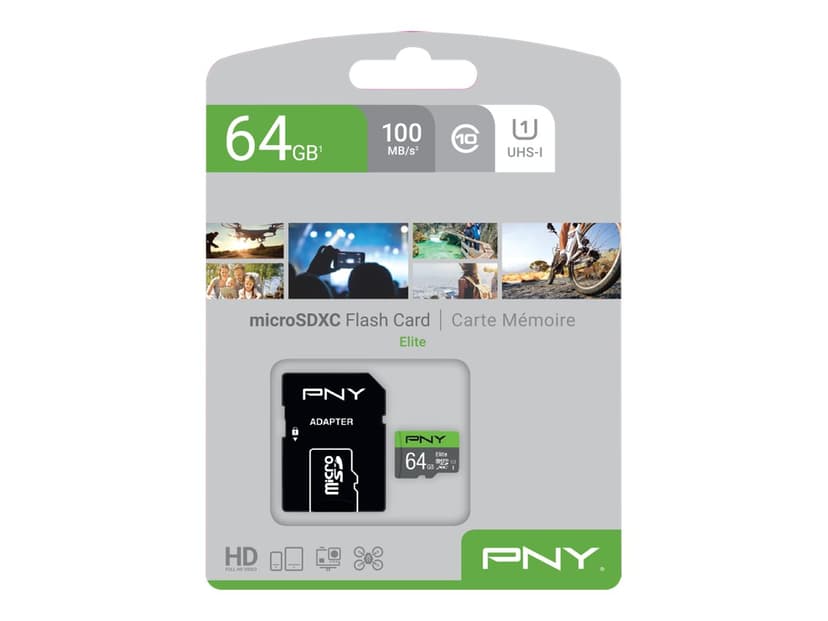 PNY Elite 64GB microSDXC UHS-I -muistikortti