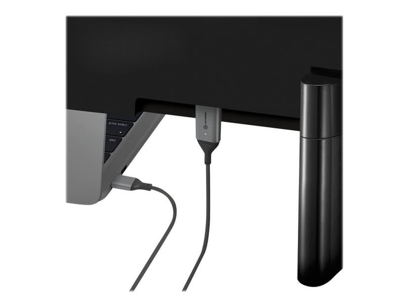Alogic Ultra 1m HDMI-tyyppi A (vakio) USB Type-C Harmaa, Musta