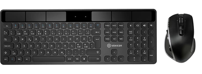 Voxicon Wireless Keyboard SO2wl +Pro Mouse Dm-P30wl Nordisk Sett med tastegruppe og mus