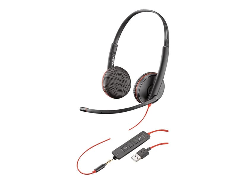 Poly Poly Blackwire C3225 Headset 3,5 mm kontakt, USB-A Stereo Svart