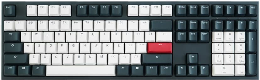 Ducky One 2 Tuxedo Full-Size Cherry Brown Kabelansluten Nordisk Tangentbord