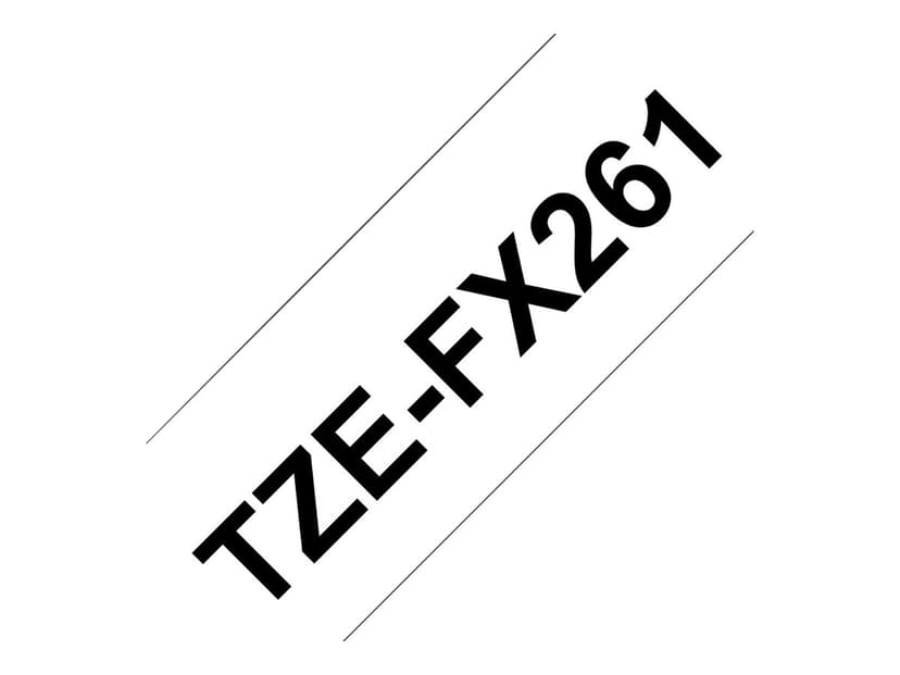 Brother Tape 36mm TZe-FX261 Musta/Valkoinen Joustava