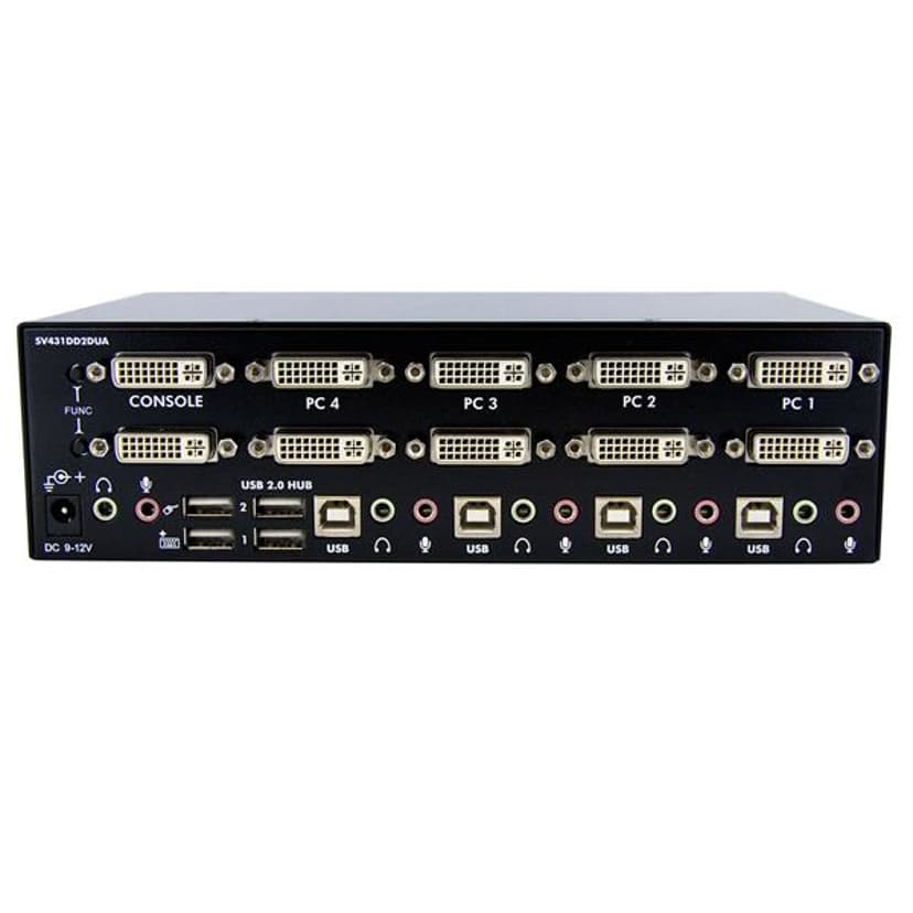Startech 4 Port Dual DVI USB KVM Switch w/ Audio & USB Hub