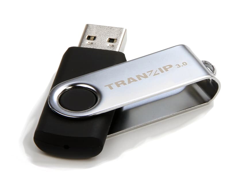 Tranzip Flip 64GB USB A-tyyppi Musta, Hopea